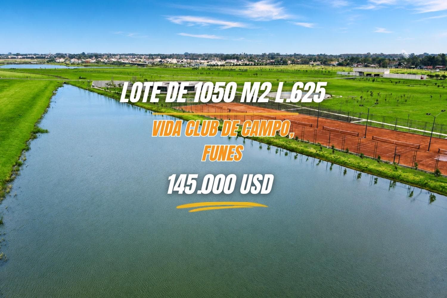 Terreno en venta Vida Club de Campo, Lote 625. Barrio cerrado en FUNES